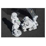 2 Gardening Decor Figures, resin lightweight