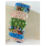 Multicolor Murano  style stretch bracelet