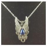 1.8 CT lapis lazuli Gothic angel wing 20 inch