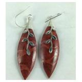 Sterling silver sponge coral earrings