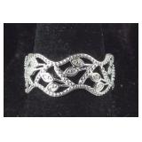 Size 7 sterling diamond accent band ring