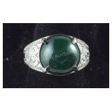 Size 6 African malachite 6CT solitaire stainless
