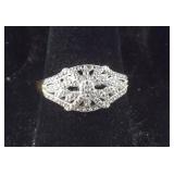 Size 7 diamond accent 18K gold ion plated ring