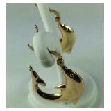 14k gold dolphin earrings tested 1.27g