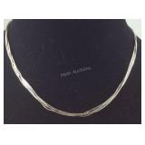 Sterling silver multi strand necklace 4.5g 18in