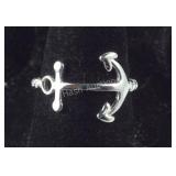 Size 6 Sterling silver anchor ring