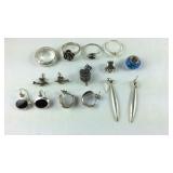 Sterling silver jewelry, earrings four pairs,