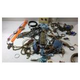 Costume jewelry and two wrist watches