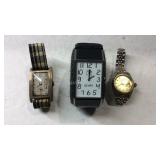 Three wrist watches, none are running