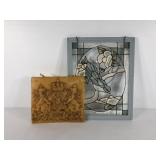 Wall art, wax family crest plaque 12x11 and