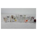 Barware, twenty-one shot glasses, includes Kings