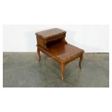 Step-back end table, single drawer, wear as shown