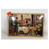 Convex metal Budweiser advertisement sign, 12" ×