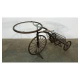 Bicycle table with magazine rack