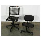 Bungee office chair and kneeling chair,  both on