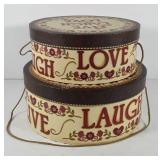 Two hat boxes, 12" and 14"