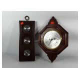 2 pcs: P. F. Bollenbach wall clock & poly weather
