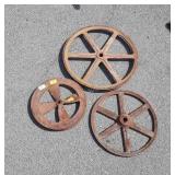 3 Iron Belt Pulleys