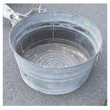 Galvanized Washtub, bottom has been pinned mended