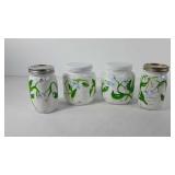 Floral painted jars