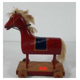 Wooden horse pull-toy, handmade by Dudley and