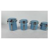Oggi canister set with hinged lids, and stainless