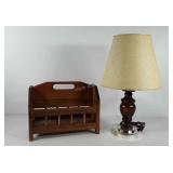 Home decor, includes table lamp and wooden