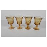 Glassware, set of four amber fostoria glasses,