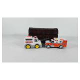 Mixed group, includes two toy ambulances and