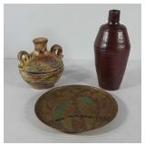 Home decor, includes two pottery bud vases, and