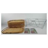 Kitchenwares, twelve bamboo serving trays 13" x