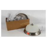 Set of 4 10" led dome light fixtures with frosted