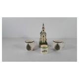 Holiday decor and mugs, includes two Cuthbertson