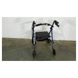 Drive walker with seat, damaged wheel as shown