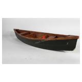 Wooden canoe wall hanging, 35" × 10" × 5.5"