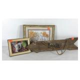 Wall art, wooden beach sign 27x7, watercolor