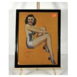 Billy Devorss pinup print, framed  14x17
