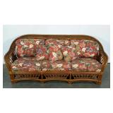 Rattan sofa, 76" x 36" x 28", cushions need
