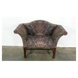 Upholstered seat, 19 x 44 x 34, fabric faded in
