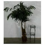 Everlasting potted tree and a 28" plant stand,