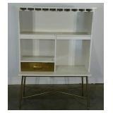 Laminate bar, metal base, space to hang glassware