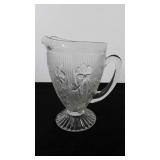 Glassware, Iris pitcher, has chip on rim, see