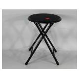 Folding stool with padded seat, 18" × 12.5"