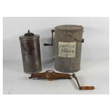 Decor, old ice cream maker parts and pieces, Maid