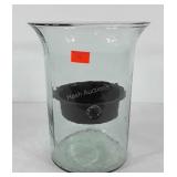 Glass pillar candle holder, 11.5"