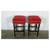 Two upholstered stools, 30" to seat, seller code