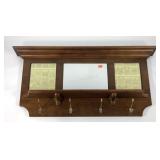 Wall mirror, shelf and coat rack, sides are