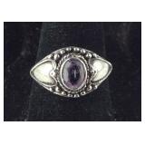Size 6 Sterling silver amethyst ring