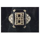 Size 5 Sterling silver Marcasite ring