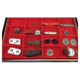 Display with goods, includes wooden Nickels, 84